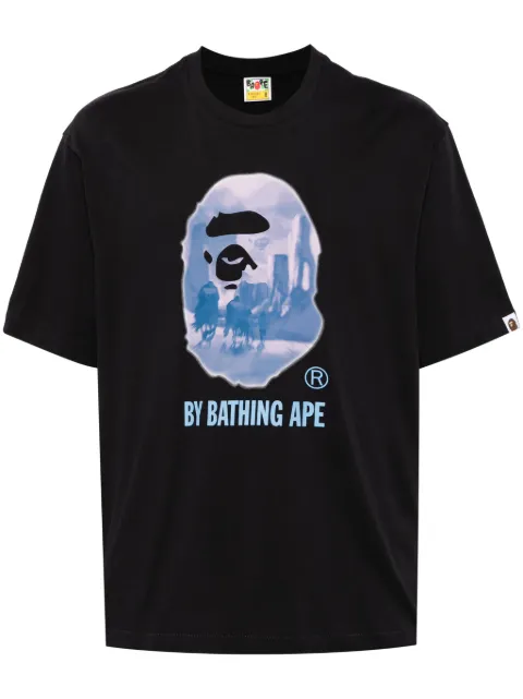 A BATHING APE® logo print T-shirt Black 001TEK801305M