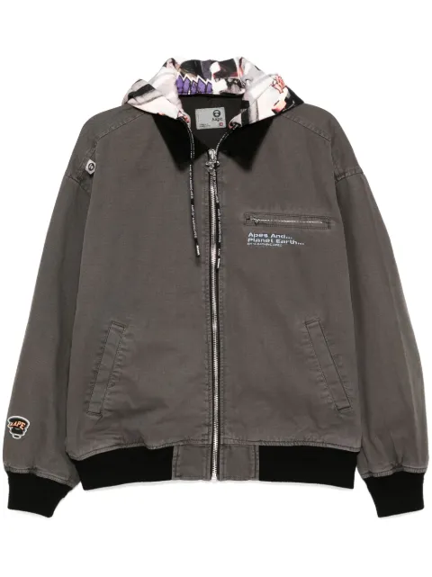 AAPE BY *A BATHING APE® logo-graffiti-print hooded jacket Neutrals ALJ7675XXN