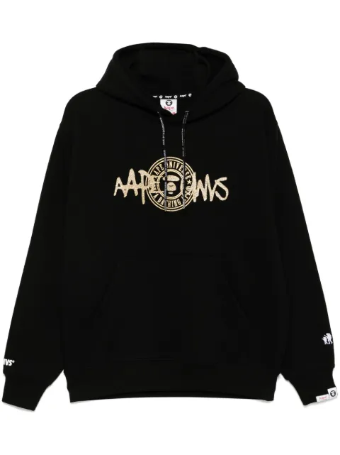 AAPE BY *A BATHING APE® Moonface logo-print hoodie Black ASWB341XXN