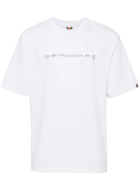 A BATHING APE® hand drawn logo T-shirt White 001TEK801334M