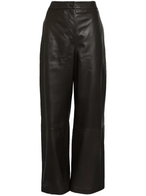 Yves Salomon wide-leg leather trousers Brown 25W25WYP200XXAPXX