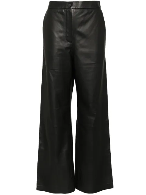 Yves Salomon wide-leg leather trousers Black 25W25WYP200XXAPXX