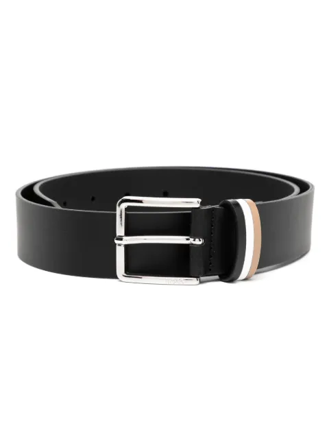 BOSS logo-engraved leather belt Black 50529645