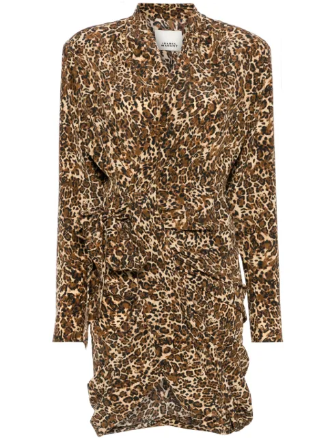 ISABEL MARANT Cleora mini dress Brown RO0648FAB4J07I