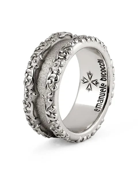 Emanuele Bicocchi Arabesque double band ring Silver KLA5