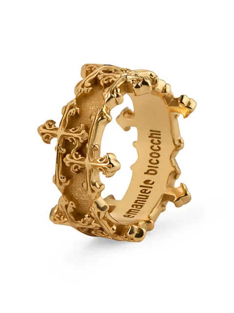 Emanuele Bicocchi Avelli double band ring Gold SFCA2G