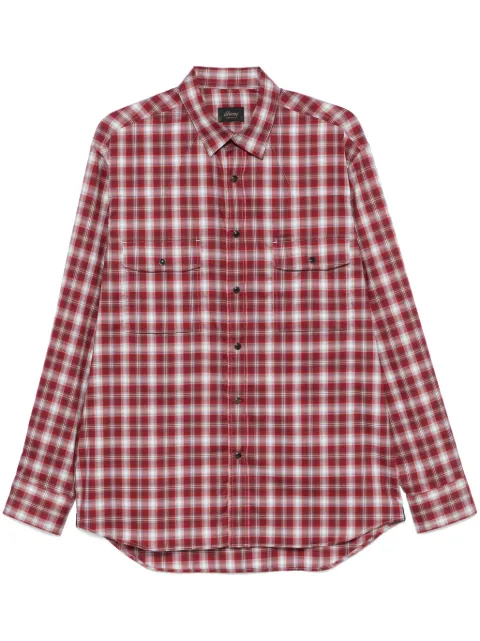 Brioni checked shirt Red SCFN0LOC004