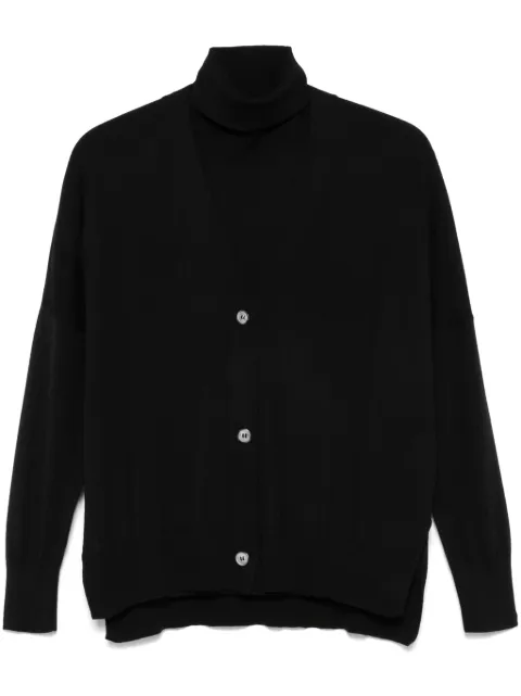 Blanca Vita fine-knit vest and cardigan set Black 4323514730