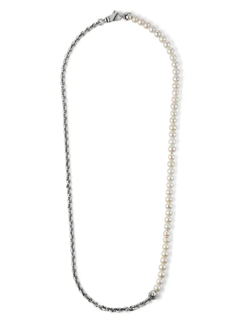 Emanuele Bicocchi Half Pearl chain necklace Silver HCHPN4