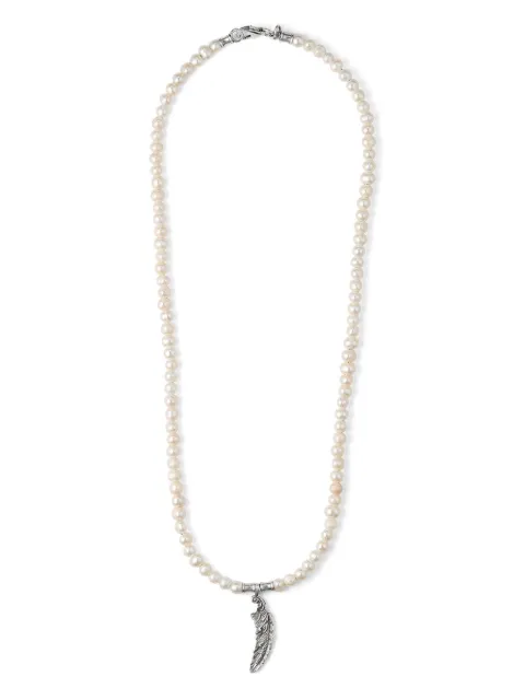 Emanuele Bicocchi feather charm necklace Silver EAPJWP3