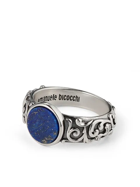 Emanuele Bicocchi Arabesque malachite ring Silver EA4L