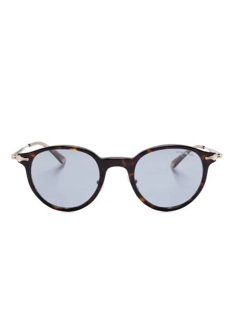 MONT BLANC EYEWEAR round-frame tortoiseshell-effect sunglasses Brown MB0362S