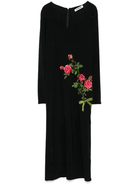 Vivetta floral-embroidered midi dress Black VS2AB0131TE0579