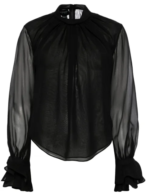 Giambattista Valli semi-sheer top Black SVTE1C2605GEO