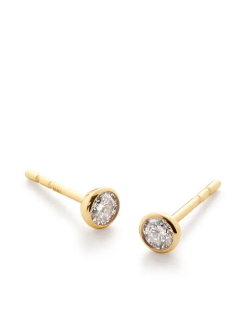 Monica Vinader 18kt gold vermeil Solitaire diamond earrings Gold YGEASOLILGD