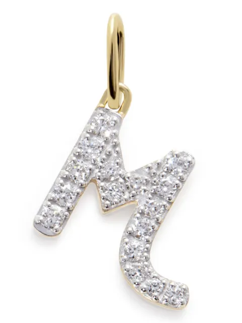 Monica Vinader 14kt yellow gold M charm diamond necklace Gold YGPTALPMLGD