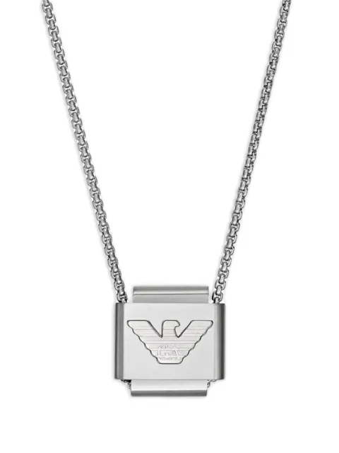 Emporio Armani logo-pendant necklace Silver EGS2915040