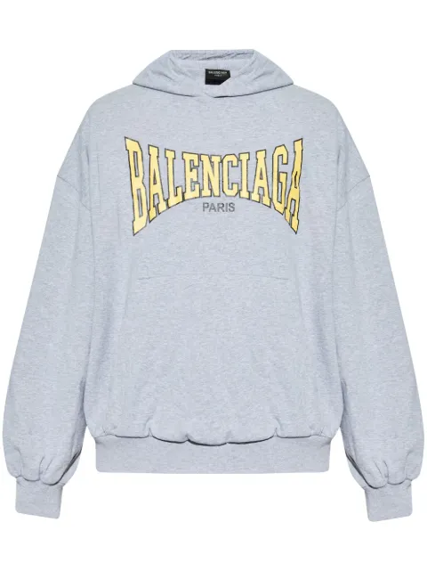 Balenciaga logo-print hoodie Grey 807999TRVH5