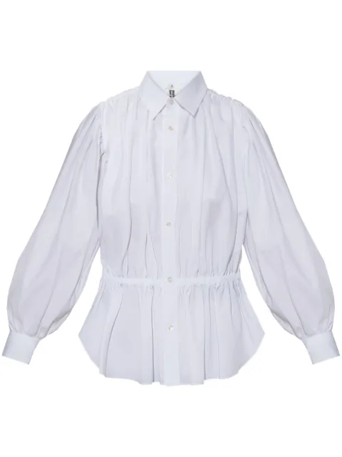 Noir Kei Ninomiya ruched-detail shirt White 3NB009