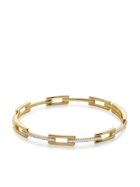 Monica Vinader 18kt yellow gold Signature diamond bangle Gold GPBLSSLKLGD