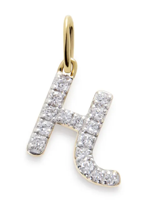 Monica Vinader 14kt yellow gold Initial H diamond pendant Gold YGPTALPHLGD