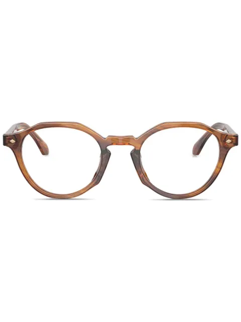 Giorgio Armani logo-print glasses Brown 0AR7264U6163