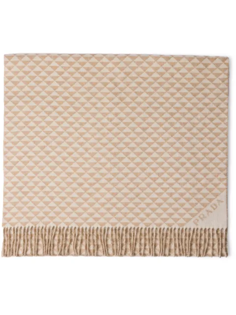 Prada Symbole wool-cashmere stole Neutrals 1FS0792CON
