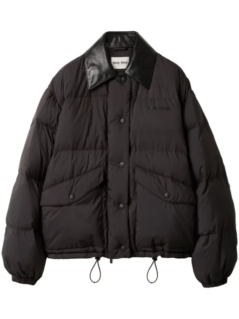 Miu Miu cropped down jacket Black ML1107SOOO15WX