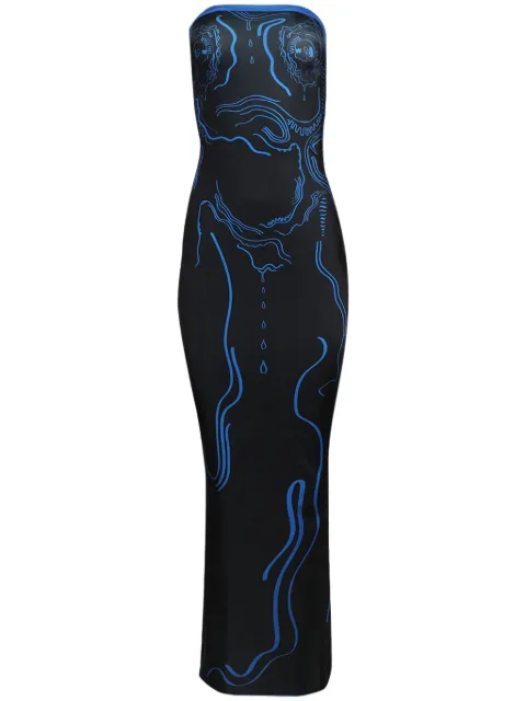 Di Petsa printed long dress Black VENUSSHELLLONGBODYDRESS
