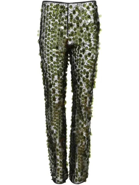 Coperni sequinned flared trousers Green COPP110F7006