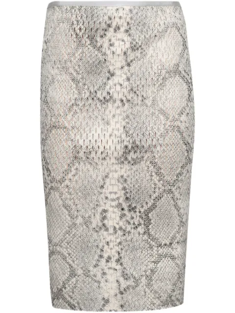 Alexander Wang snake-print pencil skirt White 1WC1255313
