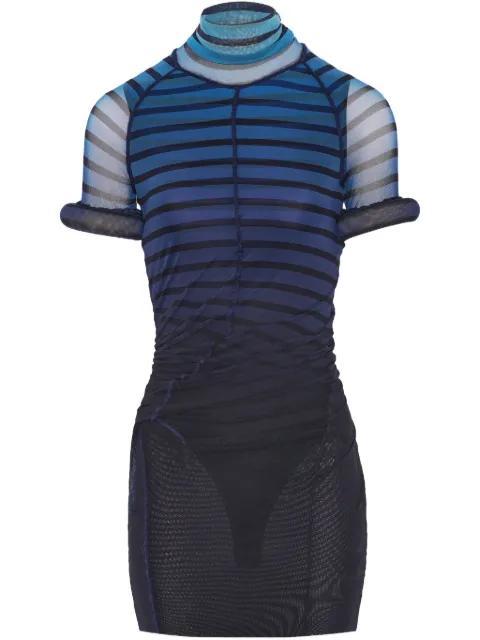 Jean Paul Gaultier striped mesh mini dress Black 2533FRO293T575005956