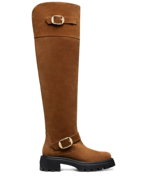 Stuart Weitzman 50mm Emerson Moto boots Brown SJ347SPD