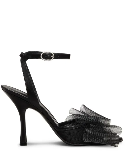 Stuart Weitzman 100mm Blushing Bow sandals Black SJ470LCH