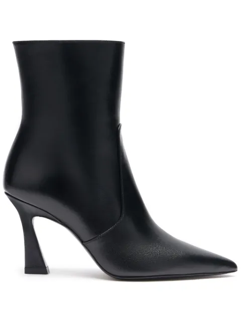 Stuart Weitzman 90mm leather ankle boots Black SJ451SMO