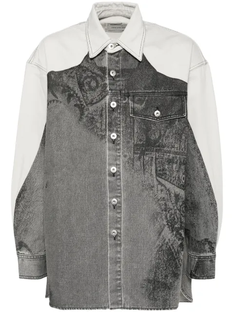 Feng Chen Wang printed denim jacket Black FUF18JK04B