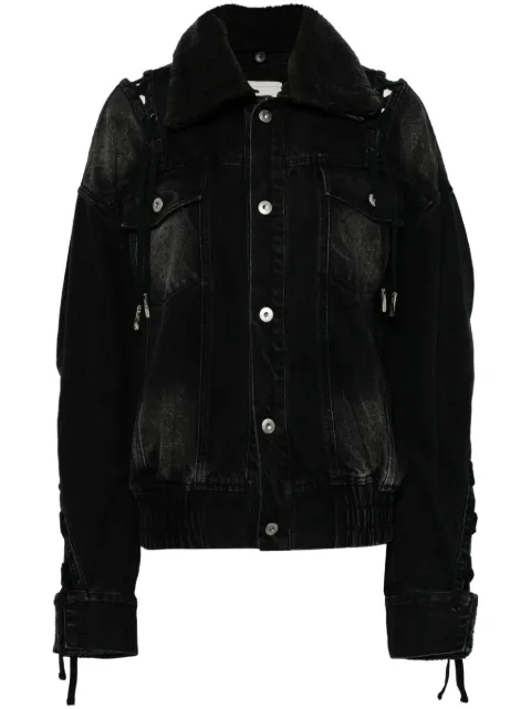 Feng Chen Wang deconstructed denim jacket Black FWF18JK02
