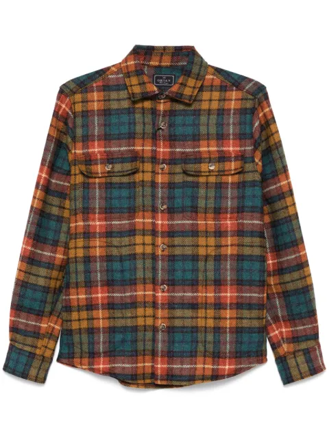 Orian plaid-pattern shirt Yellow OVERC02L076