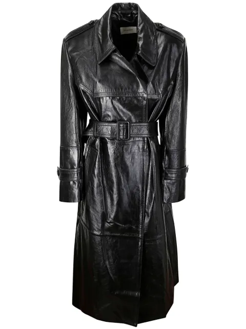 Sportmax leather trench coat Black 2422476013600