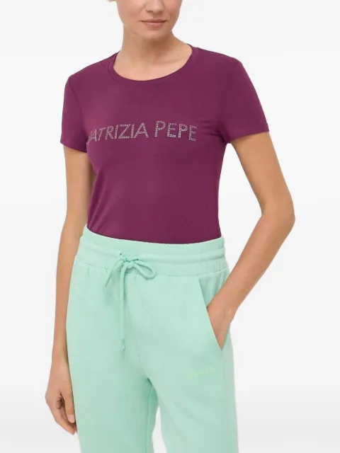 Patrizia Pepe logo slim-tshirt Purple CM1419J013