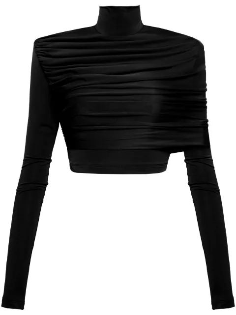 Aleksandre Akhalkatsishvili jersey crop top Black AAFW24TPPCBK03