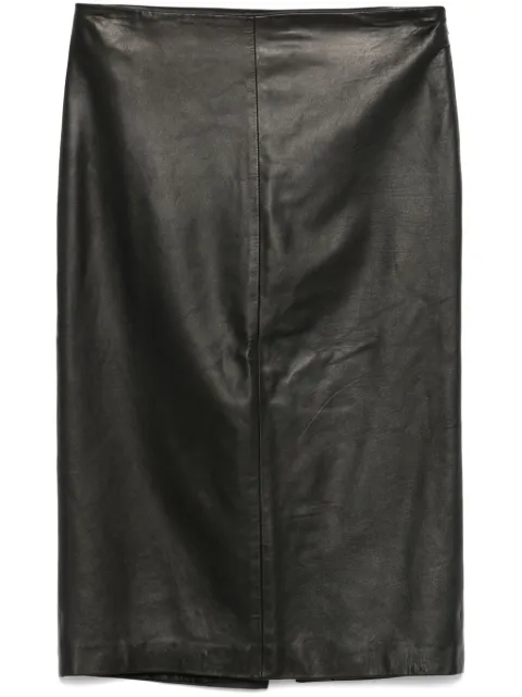 Gucci Pre-Owned 2000s leather mini skirt Black GUC480BR