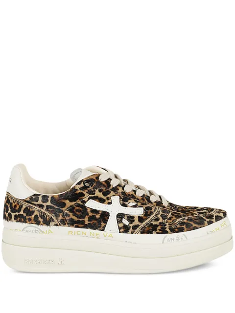 Premiata leopard-print platform sneakers Brown MICOL7034