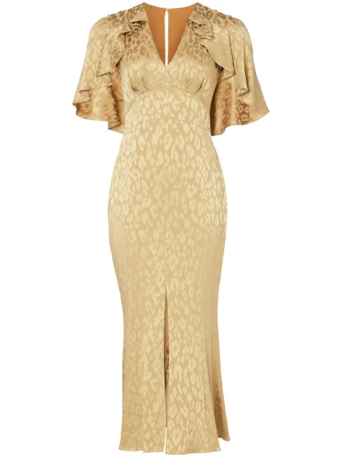 Temperley London Willow midi dress Gold 24AWWIL54698