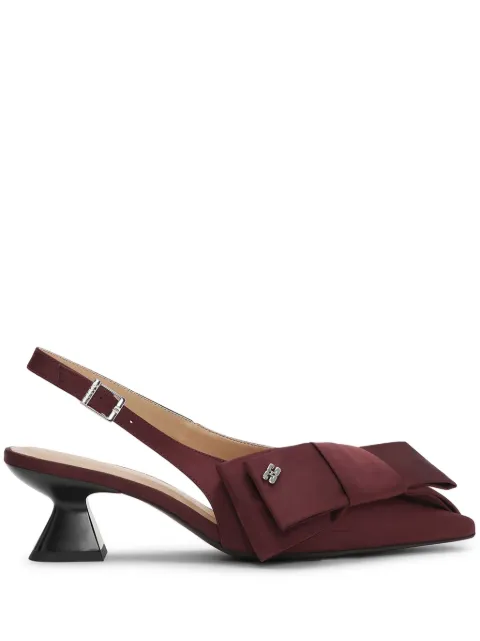 GANNI bow-detail pumps Red S2849