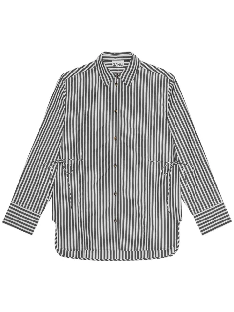 GANNI striped poplin shirt Black W0096