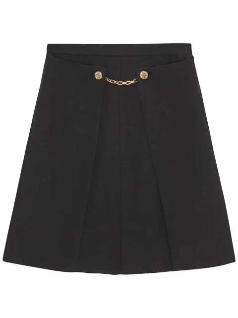GANNI tailored twill midi skirt Black W0184