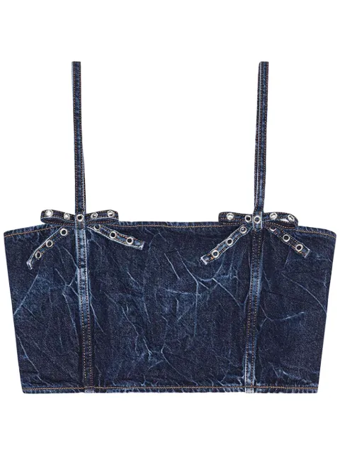 GANNI crinkled denim top Blue J1592