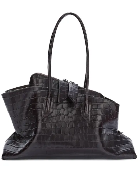 The Attico medium La Passeggiata crocodile-effect leather tote bag Brown 250WAH00054LBT021PR