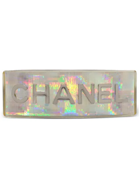 CHANEL Pre-Owned 1997 holographic hairpin barrette Silver HA97P62
